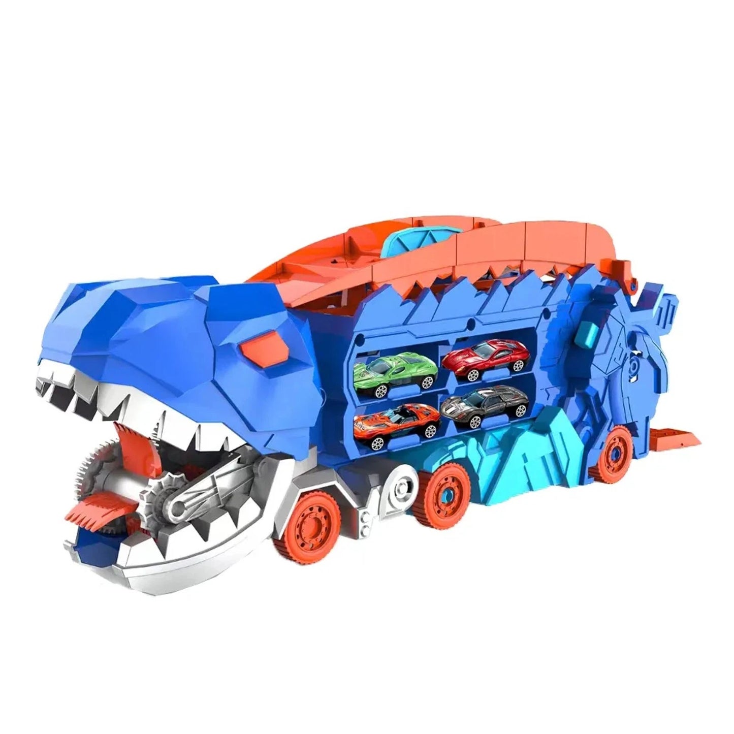 Automobilių sunkvežimis T-REX + 6 automobiliai