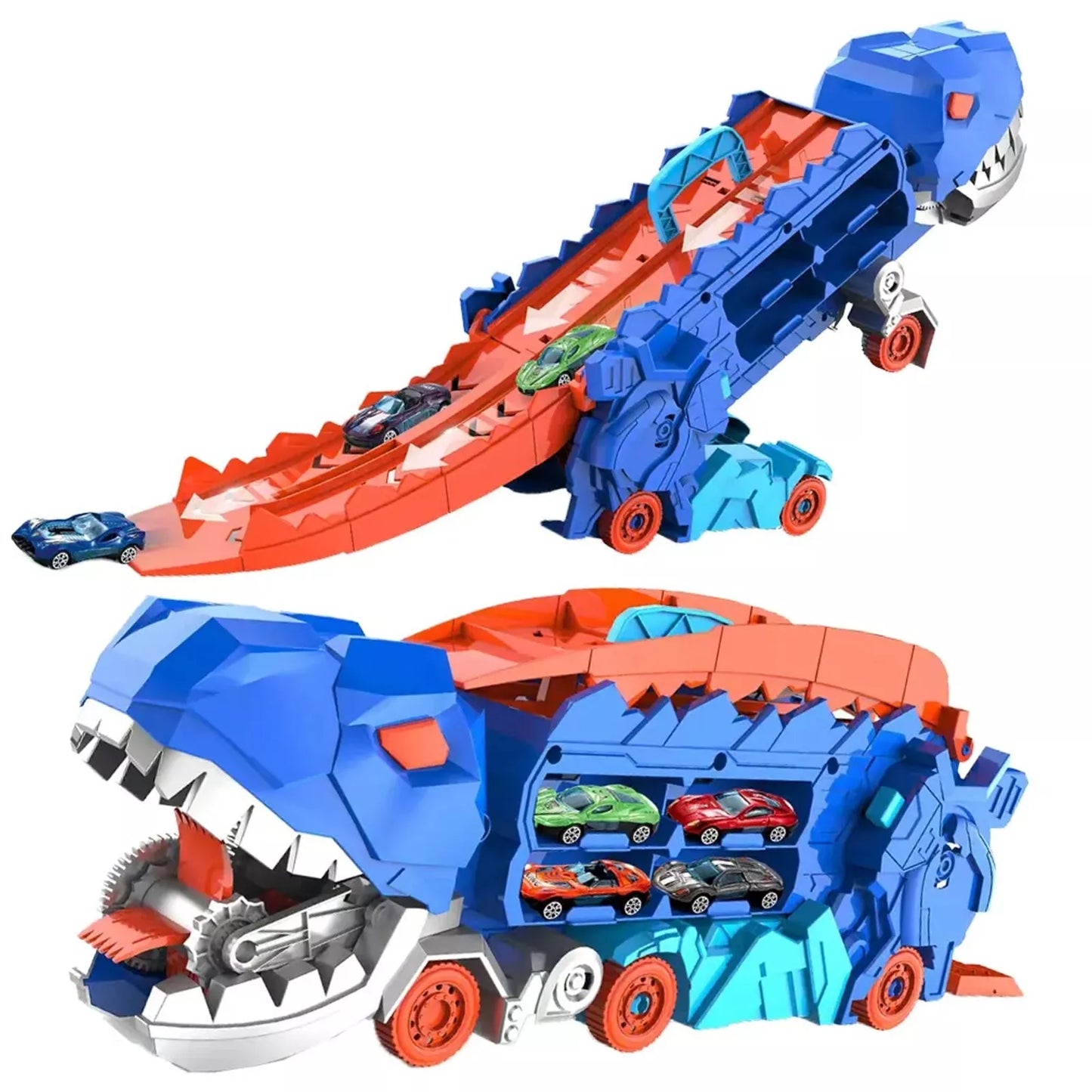 Automobilių sunkvežimis T-REX + 6 automobiliai