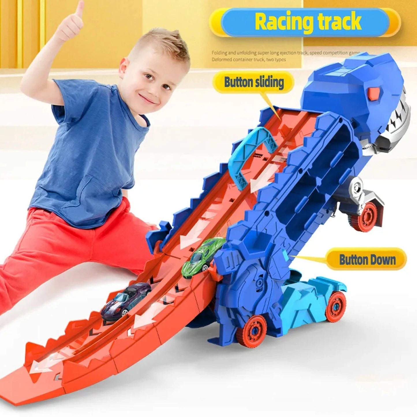 Automobilių sunkvežimis T-REX + 6 automobiliai